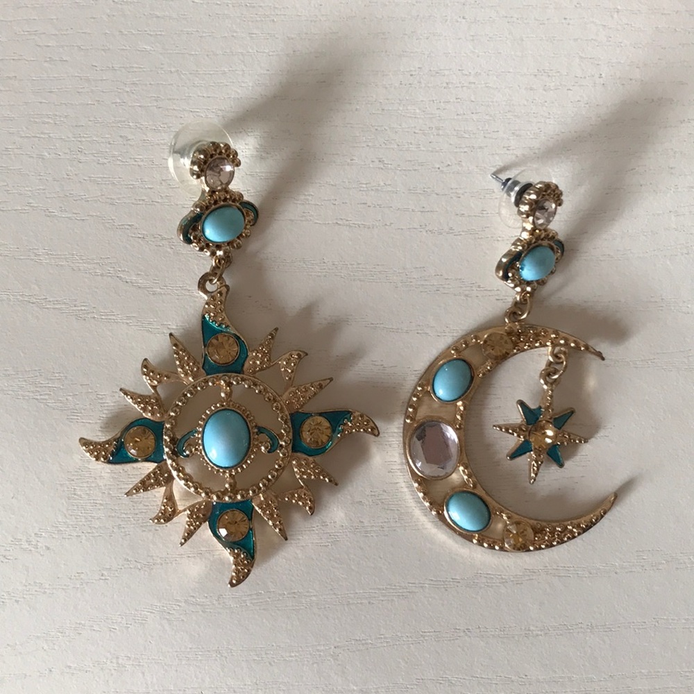 Betsey Johnson Sun and Moon Earrings